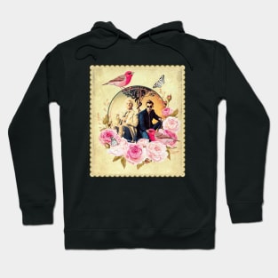 Angel and Demon Romantic Valentine with Birds and Butterflies Hoodie